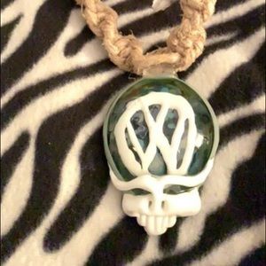 Grateful Dead VW hemp glass necklace pendant